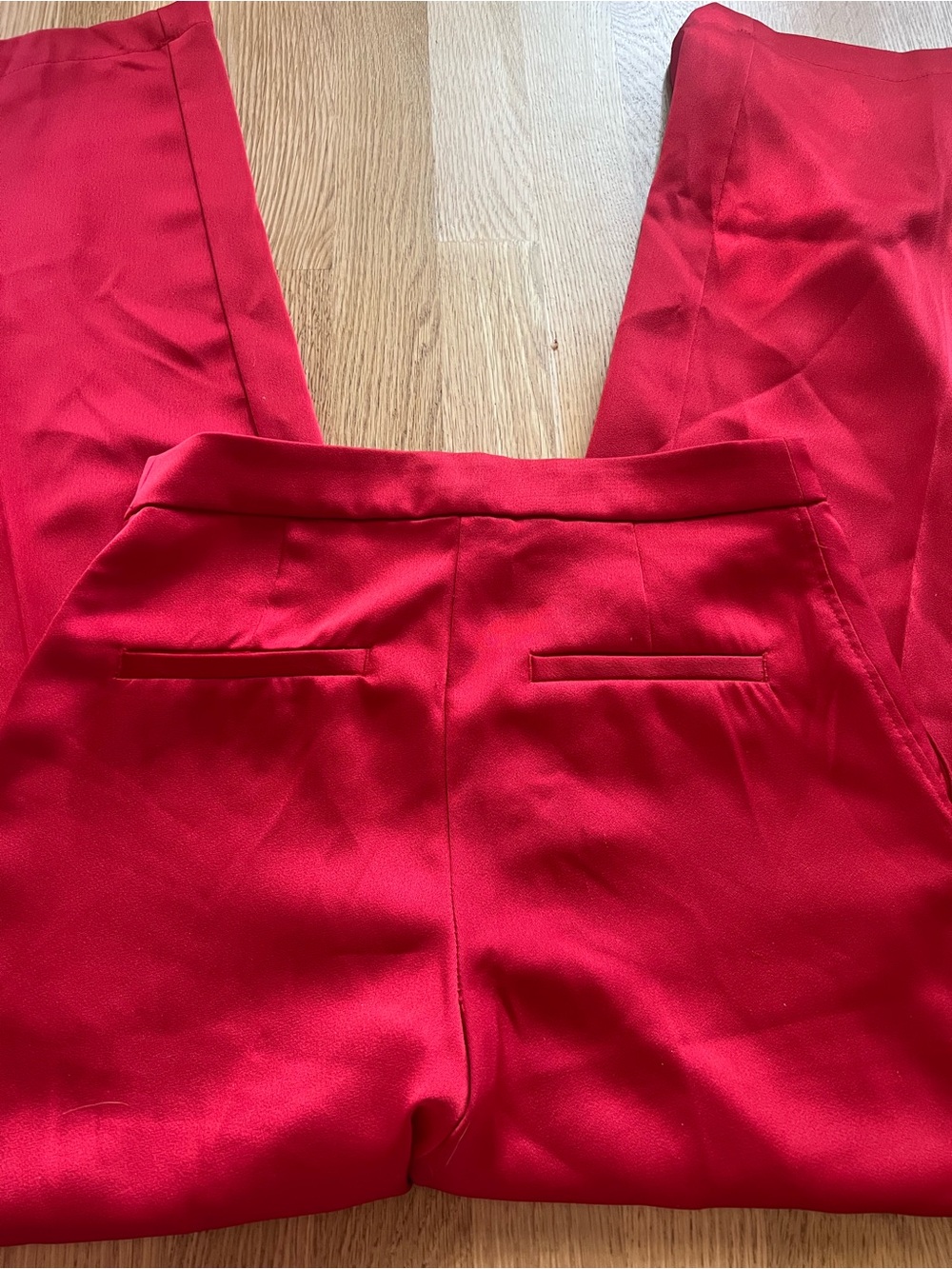 High-Waist Wide-Leg Women's Pants in Red - Picture 7 of 8